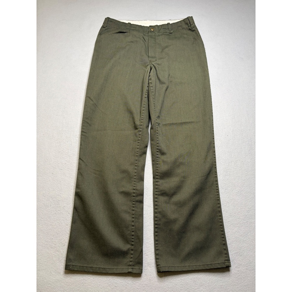 Ben Davis Work Pants Mens 33x30 Green Vintage 80s Twill Gorilla Logo